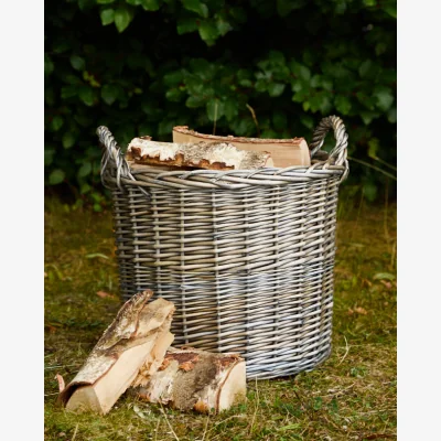 Dibor Large Lined Wicker Log Basket