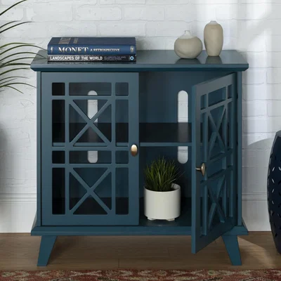 Furniture123 Blue Solid Wood Storage Cabinet - Foster