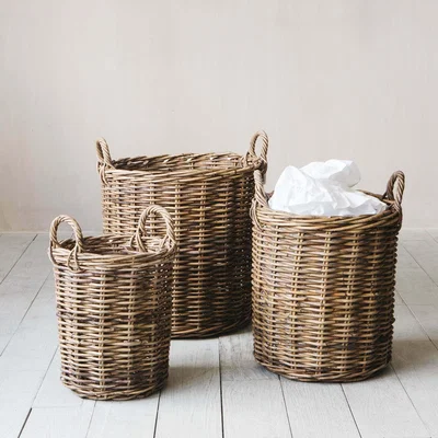 Graham & Green Set of Three French Rattan Baskets