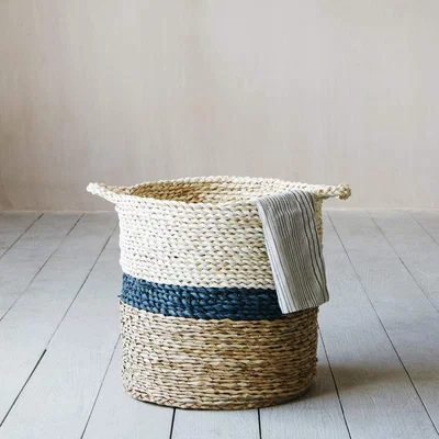 Graham & Green Striped Straw Basket
