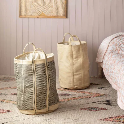 Graham & Green Graham and Green Light Natural Jute Laundry Basket