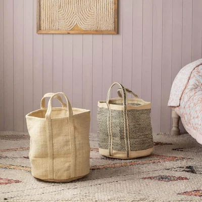 Graham & Green Graham and Green Light Natural Jute Storage Basket