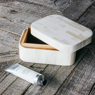 Graham & Green Ivory Rounded Bone Box