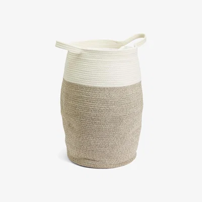 Habitat Habitat Grey and Neutral Cotton Rope Laundry Basket.