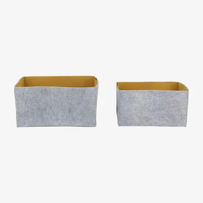 Habitat Habitat Pack of 2 Felt 2 Tone Boxes