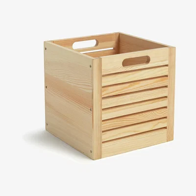 Habitat Habitat Set of 2 Slatted Square Boxes - Pine