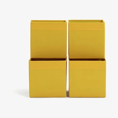 Habitat Habitat Pack of 4 Plain Canvas Boxes - Yellow