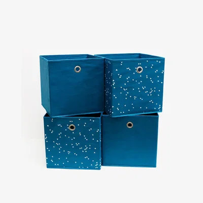 Habitat Habitat Set of 4 Square Plus Confetti Boxes - Confetti Teal