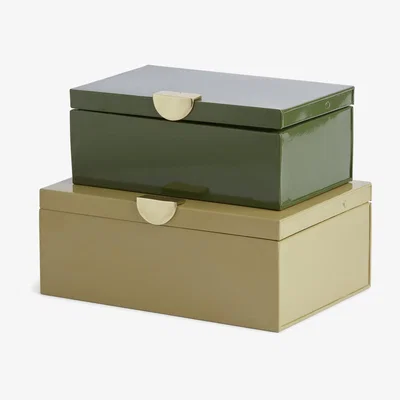 Habitat Habitat Metal Storage Boxes - Green & Gold