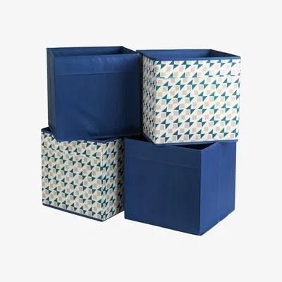 Habitat Habitat Set of 4 Square Plus Boxes - Blue & Pink