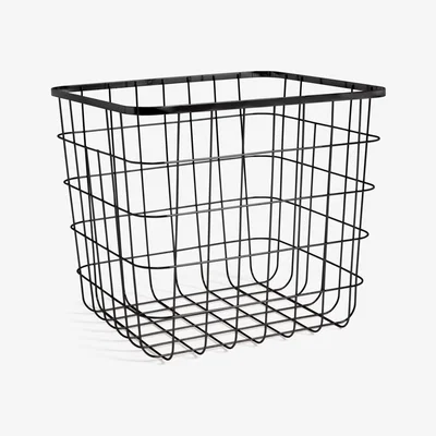 Habitat Habitat Flat Wire Squares Plus Storage Basket - Black