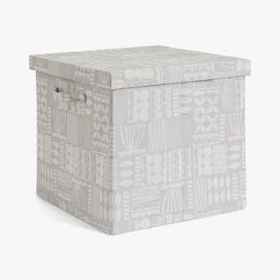 Habitat Habitat 40cm Fabric Storage Box with Lid - Scandi Print
