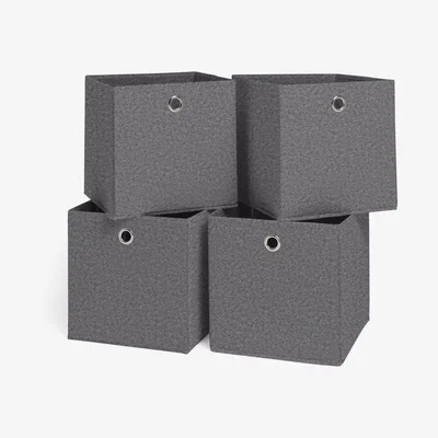 Habitat Habitat Set of 4 Felt Squares Boxes - Grey