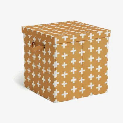 Habitat Habitat 40cm  Storage Box with Lid - Mustard