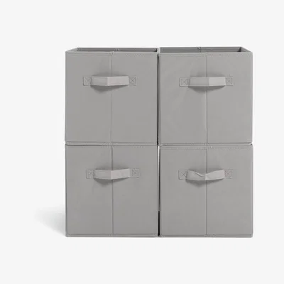 Habitat Habitat Pack of 4 Grey Canvas Boxes