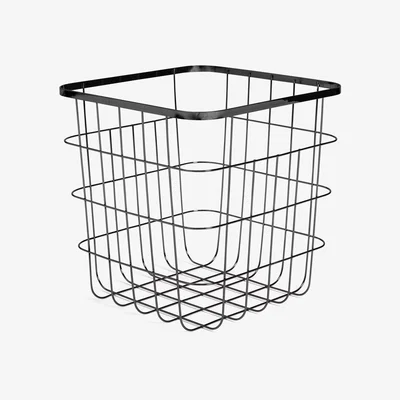Habitat Habitat Flat Wire Squares Storage Basket - Black