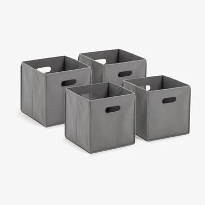 Habitat Habitat Set of 4 Felt Square Boxes - Grey
