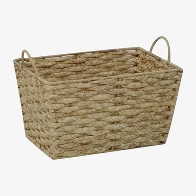 Homebase Small Rectangular Water Hyacinth Basket - Natural