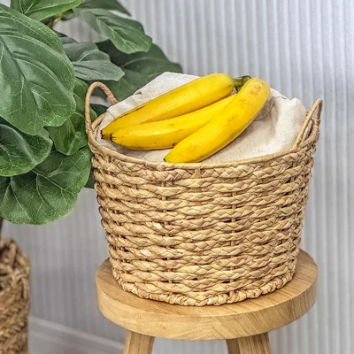 Homebase Round Water Hyacinth Basket - Natural