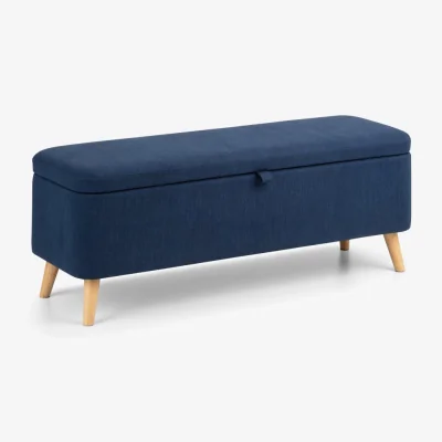 Happy Beds Astrid - Blanket Box - Blue - Fabric - Happy Beds
