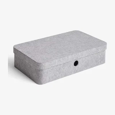 John Lewis John Lewis & Partners Felt Under Bed Storage Box, Grey