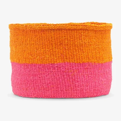 John Lewis The Basket Room Kali Woven Storage Basket, Orange/Pink, Small