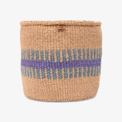 John Lewis The Basket Room Huduma Woven Storage Basket, Natural/Lavender, Large