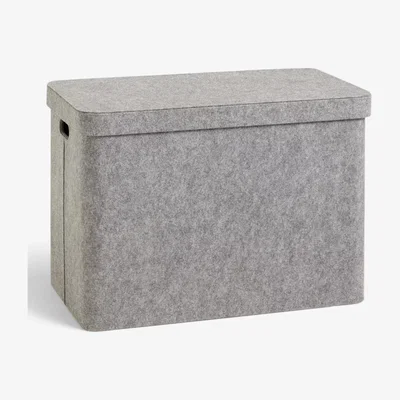 John Lewis John Lewis & Partners Felted MDF Storage Box, Grey, Large
