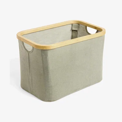 John Lewis John Lewis Bamboo Rim Open Storage Basket, H25 x W38 x D26cm