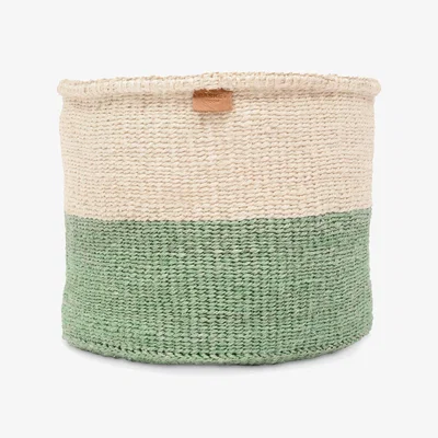 John Lewis The Basket Room Wilaya Woven Storage Basket, Natural/Sapling Green, Medium