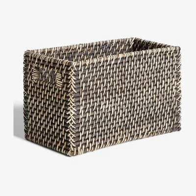 John Lewis John Lewis & Partners Fusion Dark Rattan Open Basket, Small