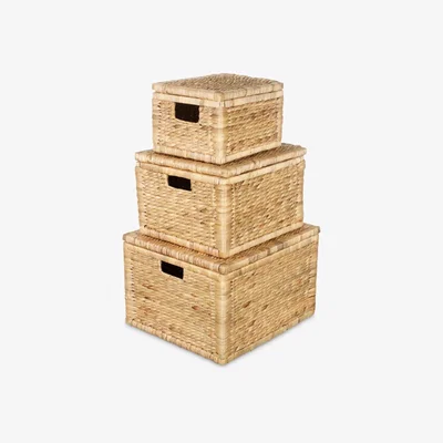 John Lewis John Lewis & Partners Water Hyacinth Storage Baskets, Set of 3