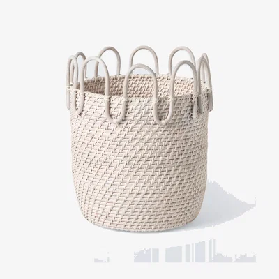 John Lewis John Lewis Rattan and Rope Storage Basket, Whitewash