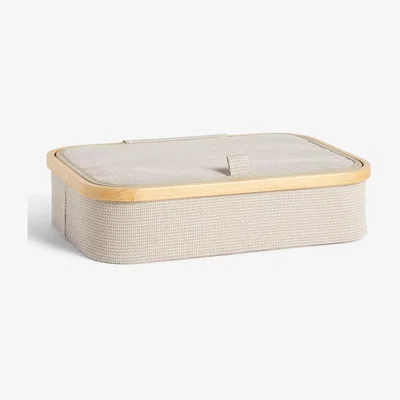 John Lewis John Lewis & Partners Bamboo Rim Divided Storage Basket