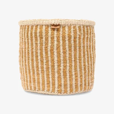 John Lewis The Basket Room Hotuba Woven Storage Basket, Gold Stripe, Medium