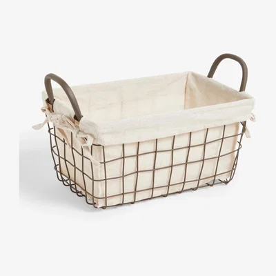 John Lewis John Lewis Metal Grid Basket with Liner, Small