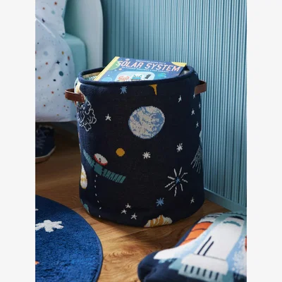 John Lewis little home at John Lewis Outer Space Knit Storage Basket, Blue