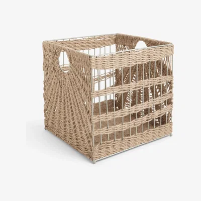 John Lewis John Lewis Metal and Jute Square Storage Basket, Natural