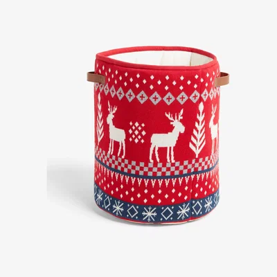 John Lewis little home at John Lewis Christmas Knitted Storage Basket, Red