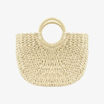 John Lewis Bloom & Bay Watergate Mini Straw Basket Bag, Cream