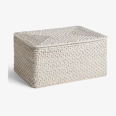 John Lewis John Lewis & Partners Rattan Lidded Storage Box, Grey