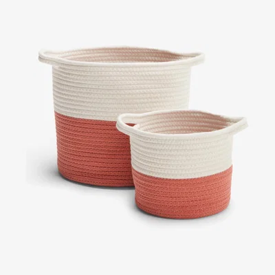John Lewis ANYDAY John Lewis & Partners Cotton Rope Storage Baskets, Set of 2