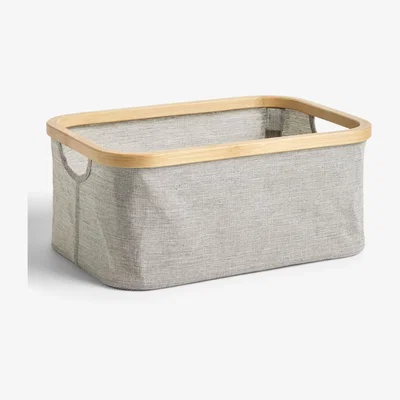 John Lewis John Lewis & Partners Bamboo Rim Storage Box, Grey