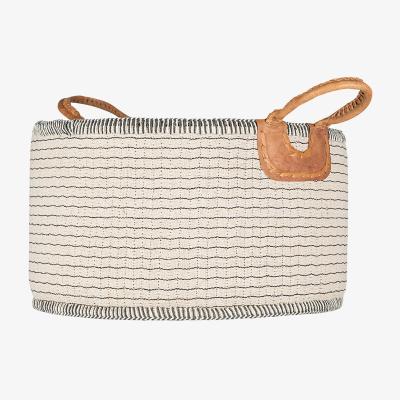 John Lewis nkuku Anujuli Storage Basket, Off White/Black