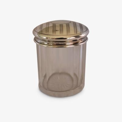 John Lewis VF Jewellery Second Hand Silver Striped Top Dressing Table Jar, Dated Birmingham 1920