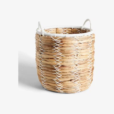 John Lewis John Lewis & Partners Water Hyacinth and White Rope Basket