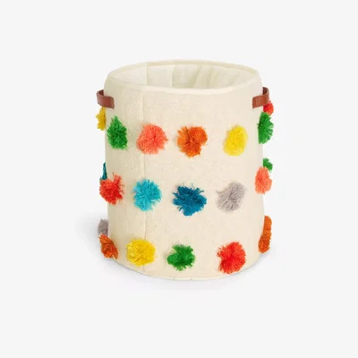 John Lewis Harlequin Kids' Pom Pom Storage Basket, Multi