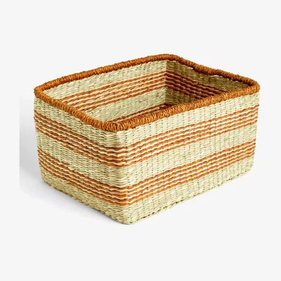 John Lewis John Lewis & Partners Orange Band Seagrass Basket