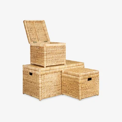 John Lewis John Lewis & Partners Water Hyacinth Trunks, Set of 3