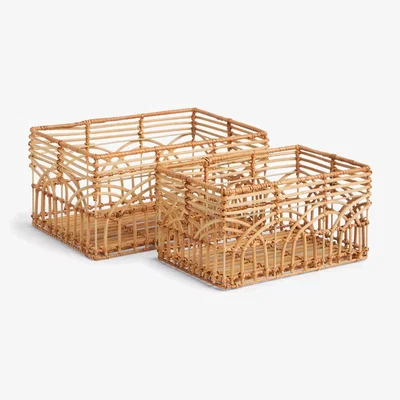 John Lewis John Lewis Open Weave Rectangular Storage Baskets, Set of 2